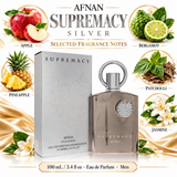 Supremacy Silver by Afnan 3.4 Oz Eau De Parfum Spray for Men