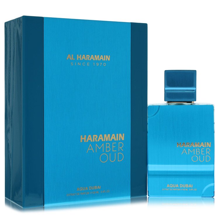 Haramain Amber Oud Aqua Dubai Extrait by Al Haramain 3.33 Oz Eau De Parfum Spray for Men