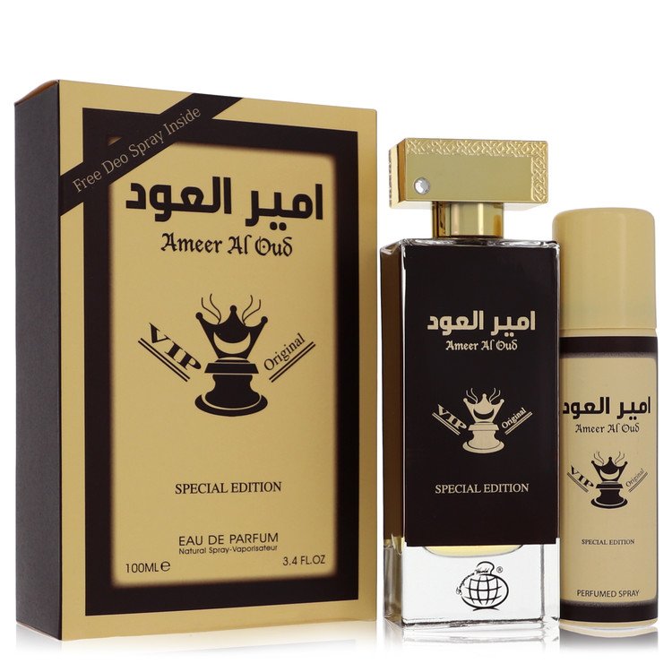 Ameer Al Oud Vip Original Special Edition by Fragrance World 3.4 oz Eau De Parfum Spray + 1.7 oz Deodorant Spray 3.4 oz / 100 ml for Men