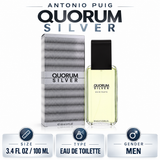 Quorum Silver by Antonio Puig 3.4 Oz Eau De Toilette Spray for Men