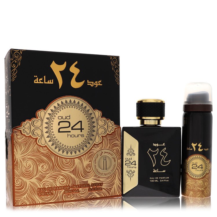 Ard Al Zaafaran Oud 24 Hours by Al Zaafaran 3.4 Oz Eau De Parfum Spray + 1.7 Oz Perfumed Spray (unisex) for Men