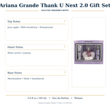 Thank You,next 2.0 by Ariana Grande 3.4 Oz Eau De Parfum Body Mist Gift Set for Women
