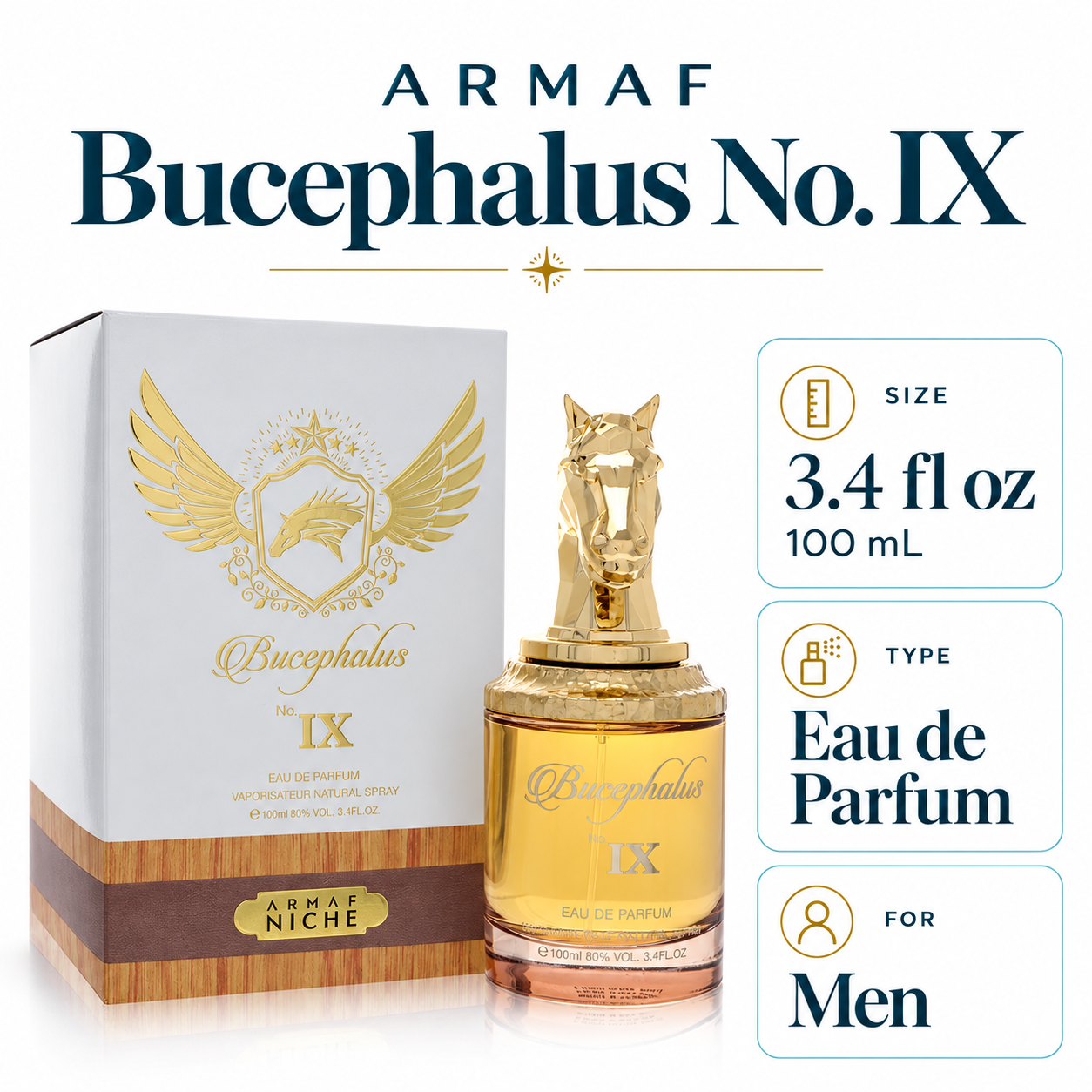 Armaf Bucephalus No. Ix by Armaf 3.4 Oz Eau De Parfum Spray In Box for Men
