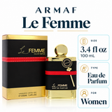 Le Femme by Armaf 3.4 Oz Eau De Parfum Spray In Box for Women