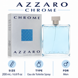 Chrome by Azzaro 6.8 Oz Eau De Toilette Spray for Men