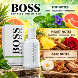 Boss Bottled Unlimited by Hugo Boss 3.3 Oz Eau De Toilette Spray In Box for Men