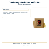 Burberry Goddess by Burberry 1.6 Oz Eau De Parfum Body Lotion Gift Set for Women