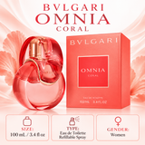 Omnia Coral by Bvlgari 3.4 Oz Eau De Toilette Spray In Box for Women