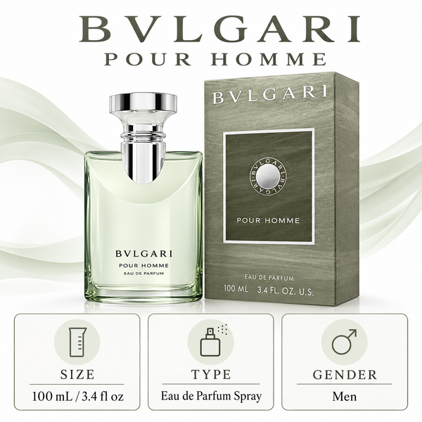 Pour Homme by Bvlgari 3.4 Oz Eau De Parfum Spray In Box for Men