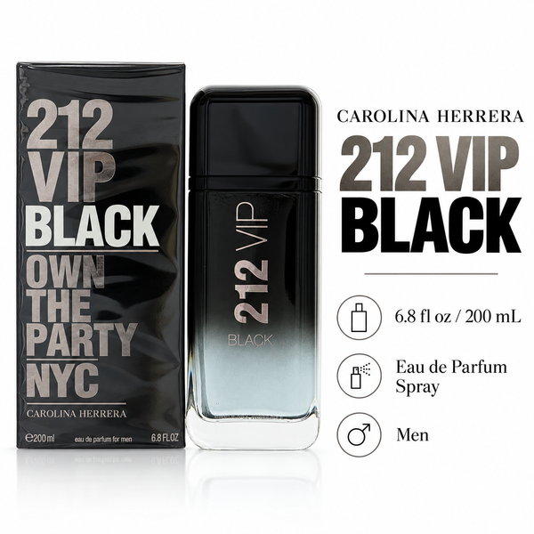 212 Vip Black by Carolina Herrera 6.8 Oz Eau De Parfum Spray for Men