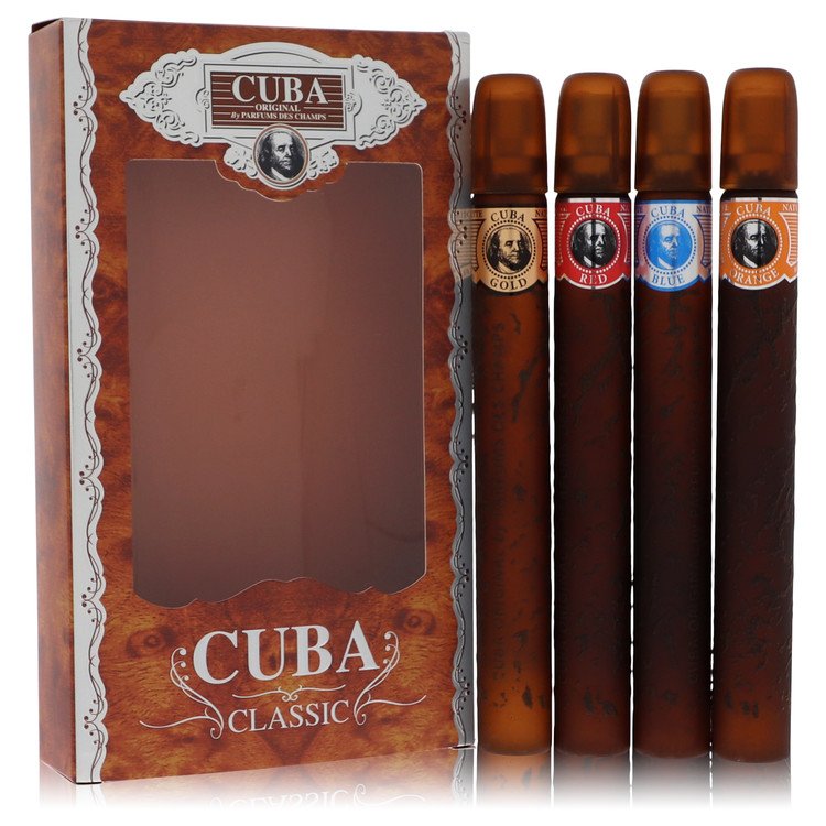 Cuba Cuba 4 Pc Set Gold, Red, Blue, Orange 1.17 Oz/Each Cologne