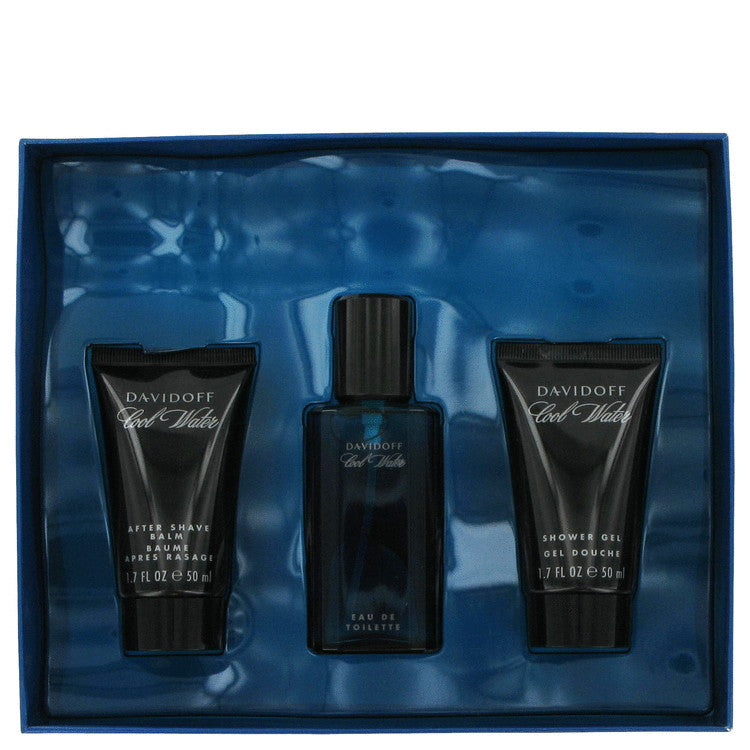 Cool Water by Davidoff Gift Set -- 1.4 oz Eau De Toilette Spray +1.7 oz After Shave  Balm+ 1.7 oz Shower Gel for Men - Premium Designer Fragrance – Available at AAA Beauty
