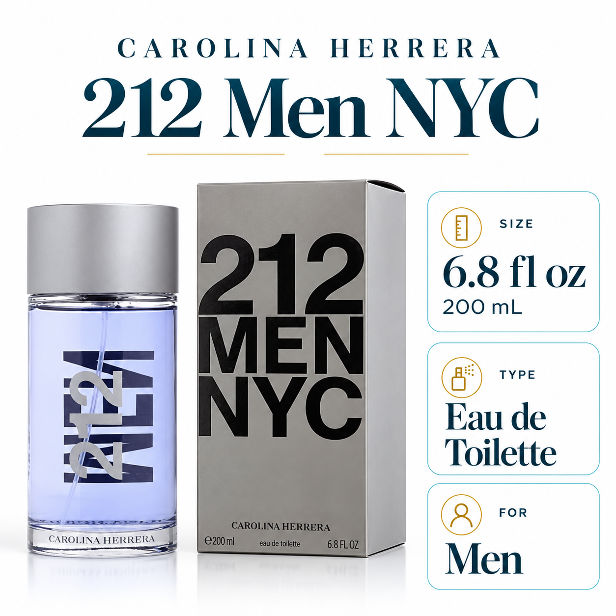 212 by Carolina Herrera 6.8 Oz Eau De Toilette for Men