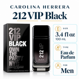 212 Vip Black by Carolina Herrera 3.4 Oz Eau De Parfum Spray In Box for Men