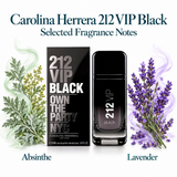 212 Vip Black by Carolina Herrera 3.4 Oz Eau De Parfum Spray In Box for Men