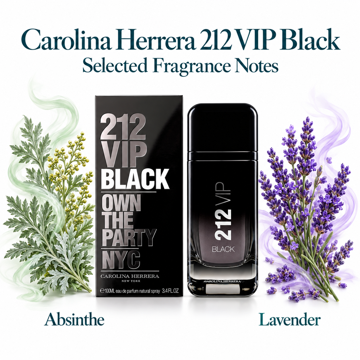 212 Vip Black by Carolina Herrera 3.4 Oz Eau De Parfum Spray for Men