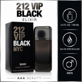 212 Vip Black Elixir by Carolina Herrera 3.4 Oz Eau De Parfum Spray In Box for Men