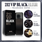 212 Vip Black Elixir by Carolina Herrera 3.4 Oz Eau De Parfum Spray In Box for Men
