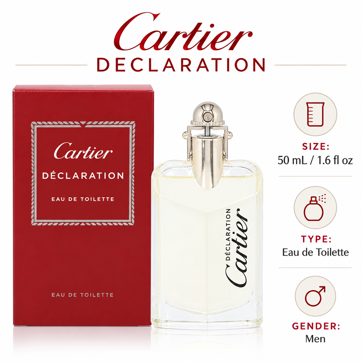 Declaration by Cartier 1.6 Oz Eau De Toilette Spray for Men