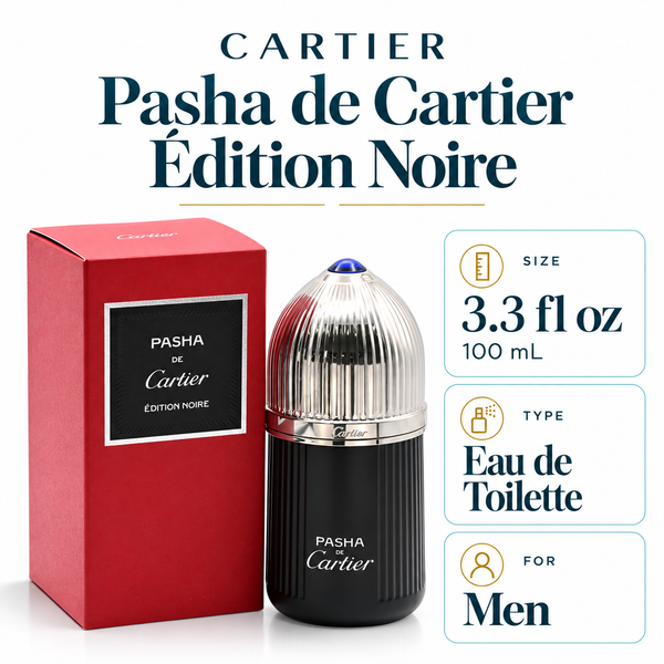 Pasha De Cartier Noire by Cartier 3.3 Oz Eau De Toilette for Men