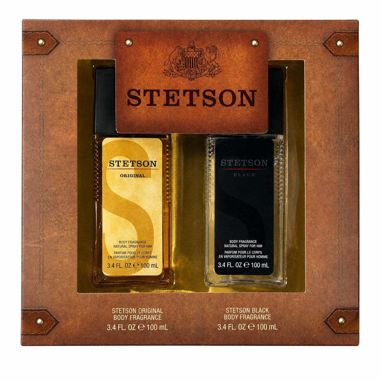 Orginal Black by Stetson 2 pc Gift Set Original & Black 3.4 oz Spray for Men