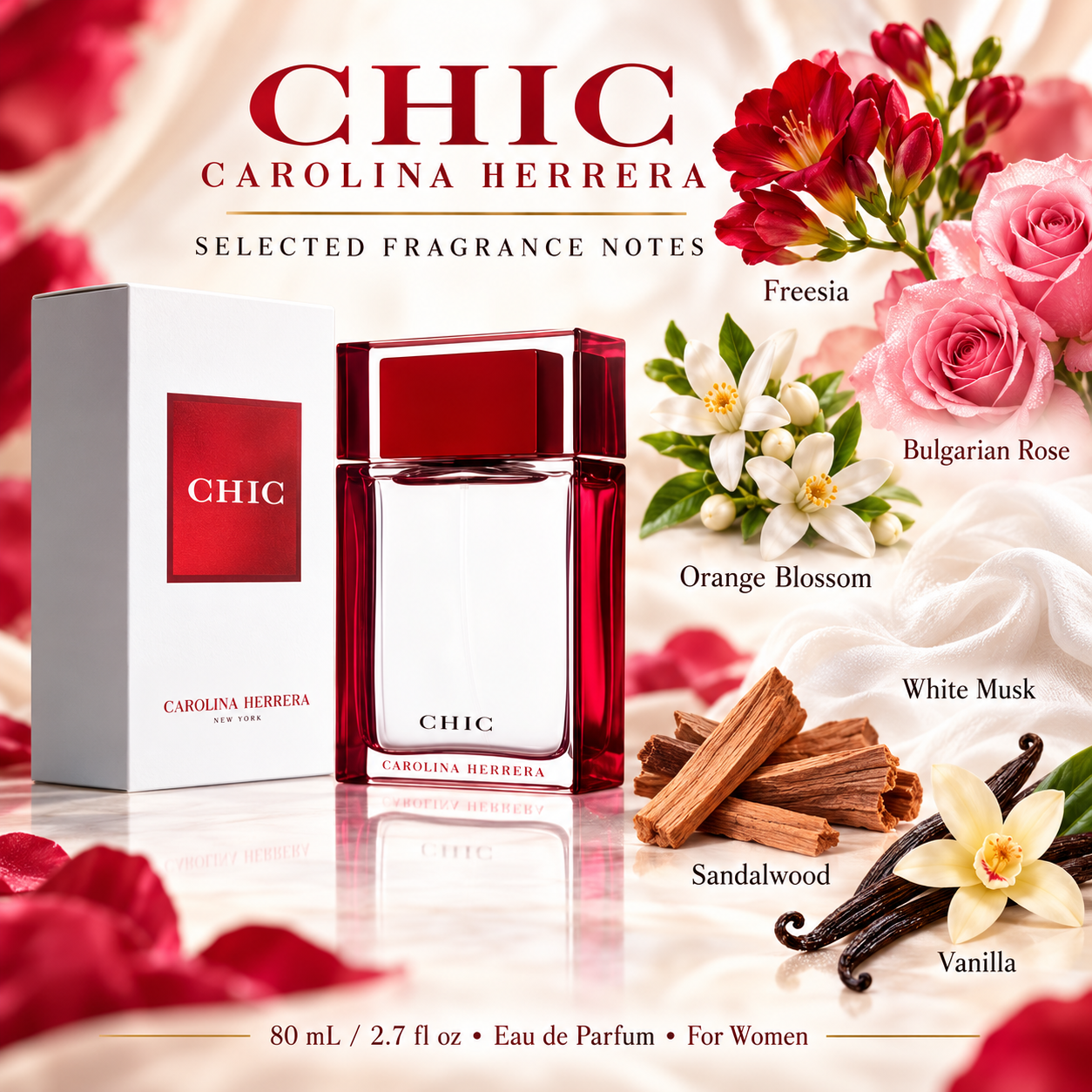 Chic by Carolina Herrera 2.7 Oz Eau De Parfum Spray for Women