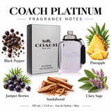 Coach Platinum by Coach 3.4 Oz M for Men