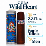 Cuba Wild Heart by Cuba 3.3 Oz Eau De Toilette Spray In Box for Men