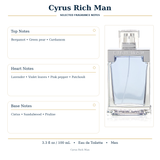 Rich Man By Cyrus Cologne 3.3 Oz Edt Spray For Men - Box
