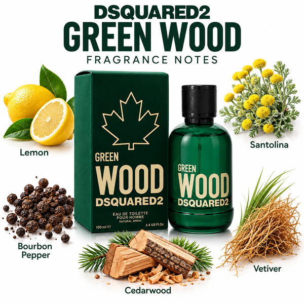 Green Wood by Dsquared2 3.4 Oz Eau De Toilette Spray In Box for Men