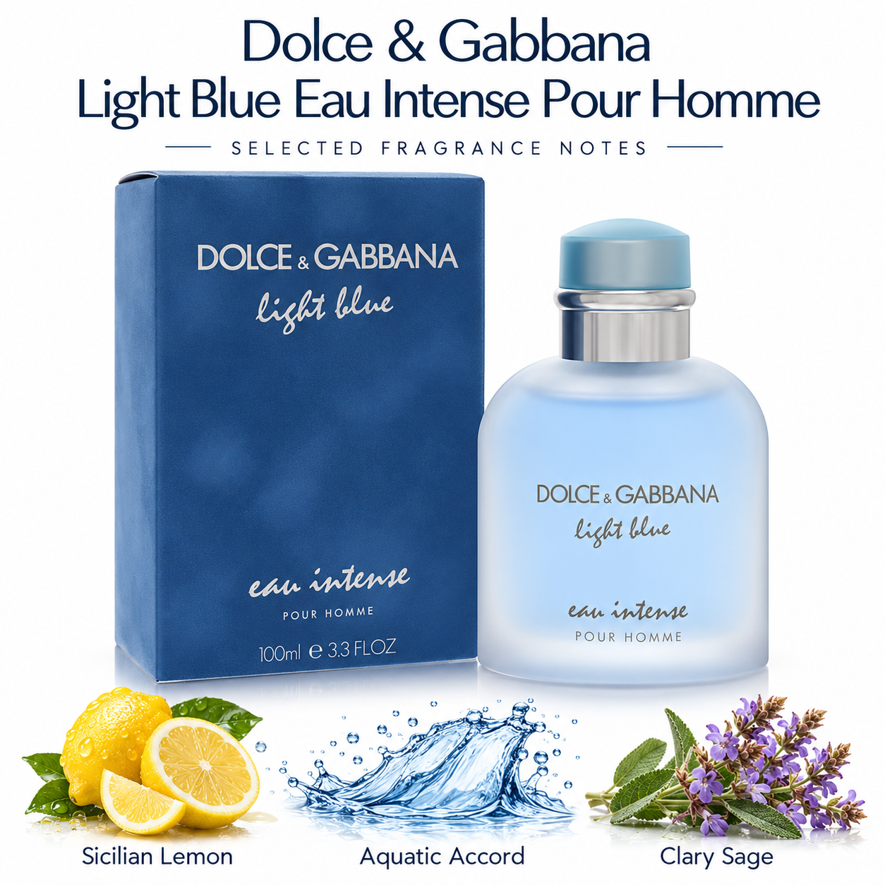 Dolce & Gabbana Light Blue Eau Intense Pour Homme — 3.3 fl oz / 100 mL — main