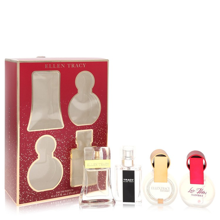 Ellen Tracy by Ellen Tracy Gift Set -- 0.5 Oz Ellen Tracy Eau De Parfum Spray + 0.5 Oz Tracy Eau De Parfum Spray + 0.5 Oz Ellen Tracy Bronze + 0.5 Oz Love Notes Eau De Parfum Spray for Women