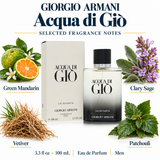 Acqua Di Gio by Giorgio Armani 3.3 Oz Eau De Parfum for Men