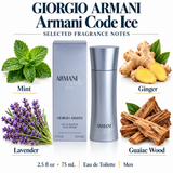 Armani Code Ice EDT Spray 2.5 Oz Cologne by Giorgio Armani for Men