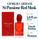 Si Passione Red Musk by Giorgio Armani 1.6 Oz Eau De Parfum Spray In Box for Women