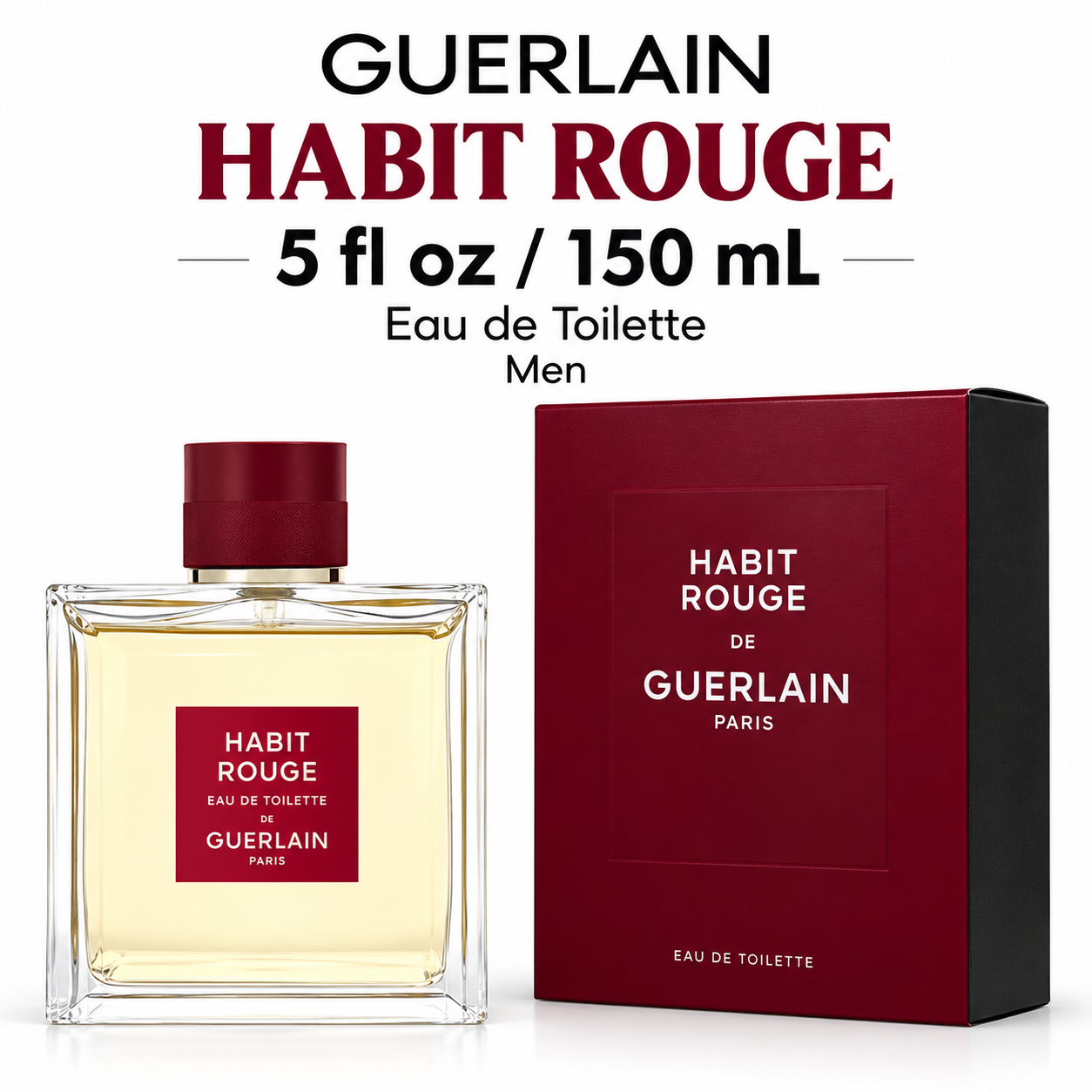 Habit Rouge by Guerlain 5 Oz Eau De Toilette Spray In Box for Men