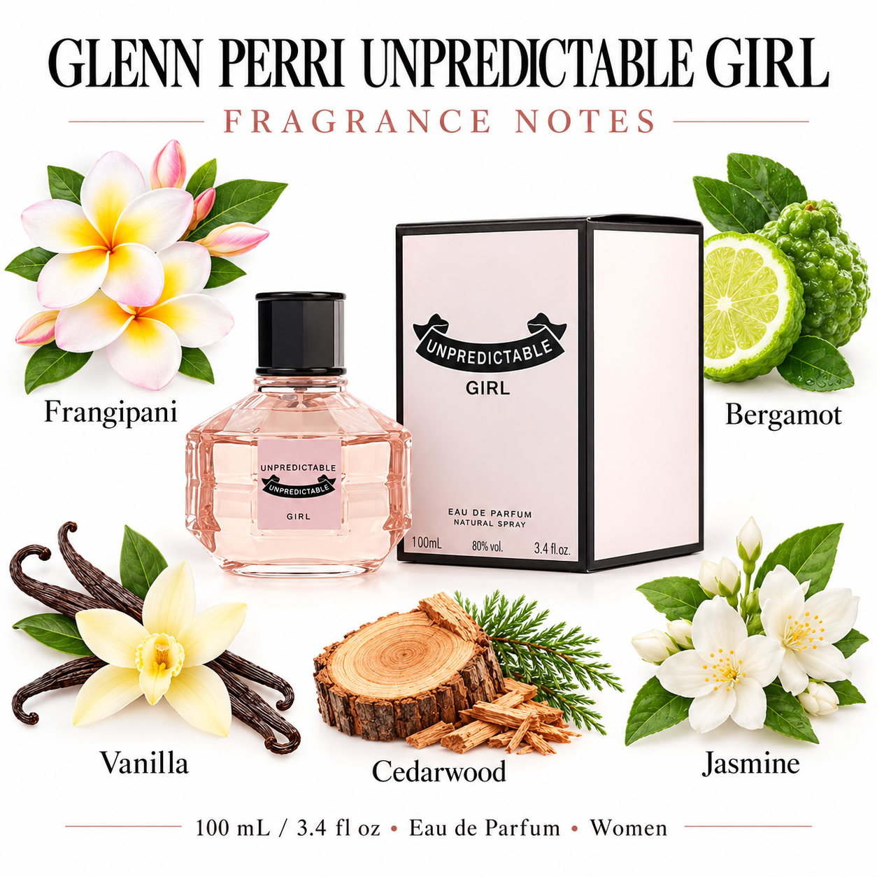 Unpredictable Girl by Glenn Perri 3.4 Oz Eau De Parfum Spray for Women — main image
