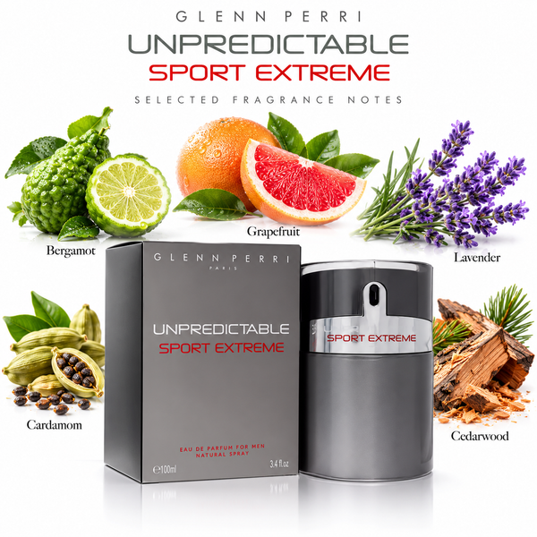 Unpredictable Sport Extreme ( France ) By Glenn Perri 3.4 Oz Eau De Parfum Spray for Men