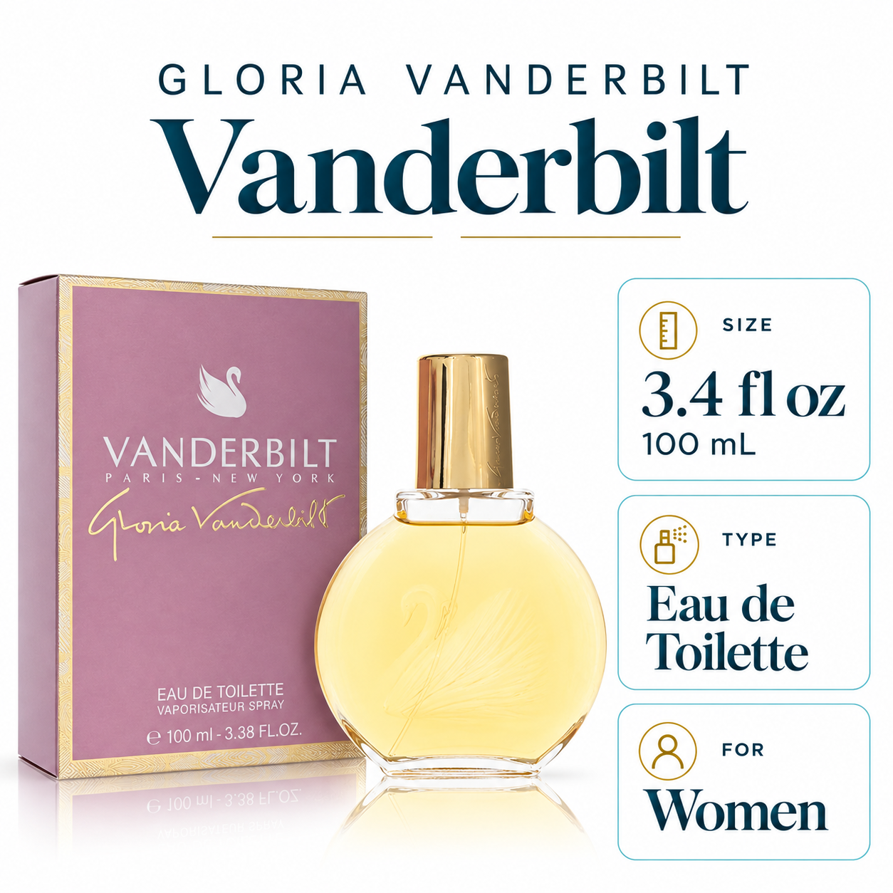Vanderbilt by Gloria Vanderbilt 3.38 Oz Eau De Toilette Spray In Box for Women