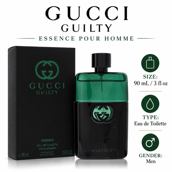 Guilty Black Essence by Gucci 3.0 Oz Eau De Toilette Spray for Men
