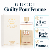 Gucci Guilty by Gucci 3 Oz Eau De Parfum Spray In Box for Women