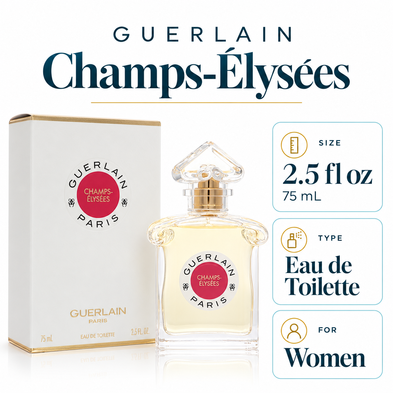 Champs Elysees by Guerlain 2.5 Oz Eau De Toilette Spray In Box for Women