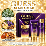 Gold 2.5, Deo 6.0 by Guess 6.7 Oz Eau De Toilette Spray for Men 3 Pc Set