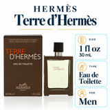 Terre D'hermes by Hermes 1 Oz Eau De Toilette Spray In Box for Men