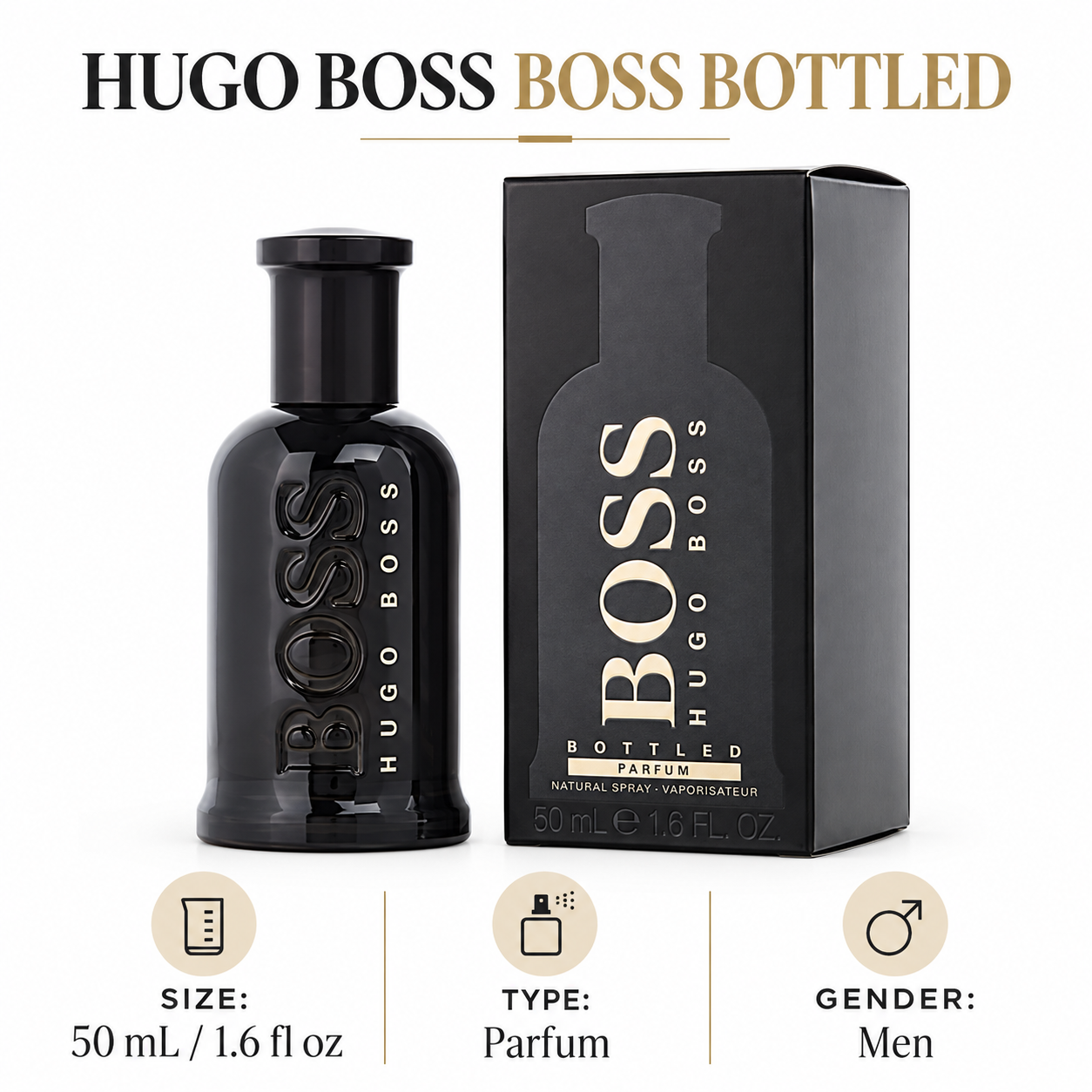 Hugo Boss Bottled by Hugo Boss 1.6 Oz Parfum Spray for Men