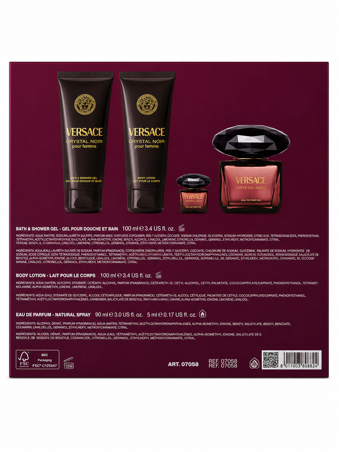 Versace Crystal Noir by Versace Gift Set 4 Pcs With Mini for Women