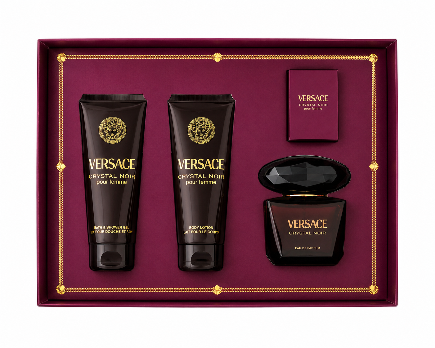Versace Crystal Noir by Versace Gift Set 4 Pcs With Mini for Women