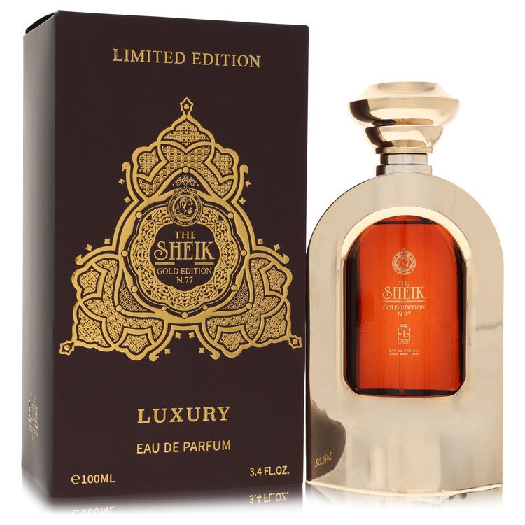 Khalis The Sheik N.77 Luxury Gold Edition by Khalis 3.4 Oz Eau De Parfum Spray for Men