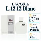 L.12.12 Blanc by Lacoste 1.7 Oz Eau De Parfum for Men