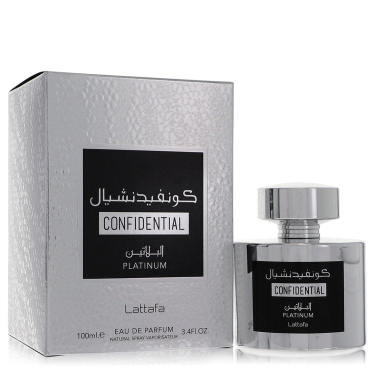 Lattafa Confidential Platinum by Lattafa 3.4 Oz Eau De Parfum Spray (unisex) for Men